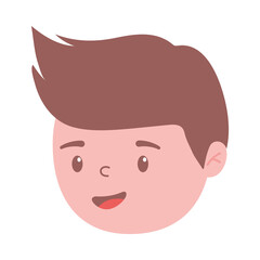 Obraz na płótnie Canvas boy face cartoon character isolated icon design white background