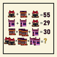 Mathematical riddle. Children funny riddle entertainment. Sheet right answer. Vector activity page and game.