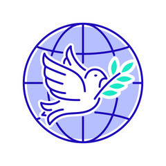 NGO organization color line icon. Non profit community. International volunteer. Pictogram for web page, mobile app, promo.