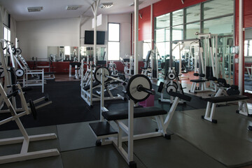 Fototapeta na wymiar Gym Fitness Center Interior