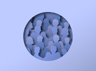 Papercut circle of people crowd community