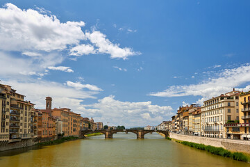 The Ponte Vecchio in Florence and the Arno river