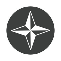 compass rose navigation cartography travel equipment silhouette design icon