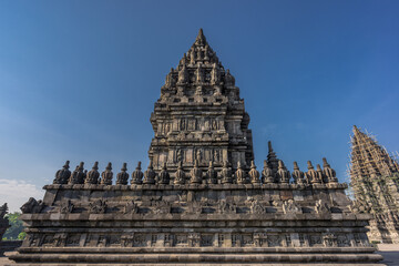 Candi Nandi (Nandi Temple) in Prambanan temple complex. 9th century Hindu temple compound located near Yogyakarta on Central Java, Indonesia