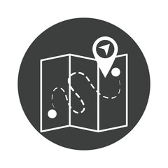 compass rose navigation cartography equipment folded map location pointer silhouette design icon