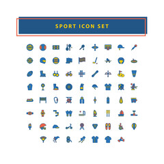 vector of sport icon set with filled outline style design