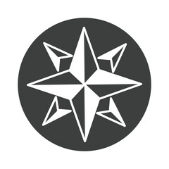 Fototapeta premium compass rose navigation cartography equipment silhouette design icon