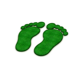 3D Fußabdruck Füße Fußsohle grün Gras rasen wiese footprint foot feets barefeet barefoot green nature co2 nachhaltigkeit öko umwelt schutz recycling erneuerbare Energie erneuerbar Kind Kinder Junge 