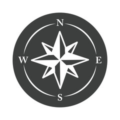 compass rose navigational aids cartography equipment silhouette design icon