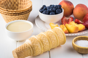 Homemade fruit ice cream.