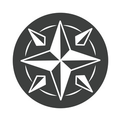 compass rose destination cartography equipment silhouette design icon