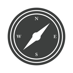 compass rose navigation cartography expedition silhouette design icon