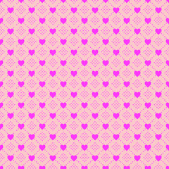 Love Heart and Dotted Line Pattern Seamless Repeat Background