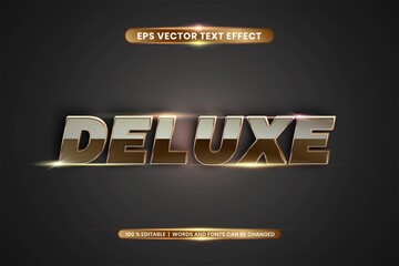 Text effect in 3d Deluxe words text effect theme editable metal gold color concept