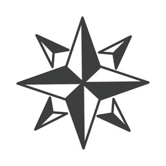 compass rose navigation cartography equipment line design icon