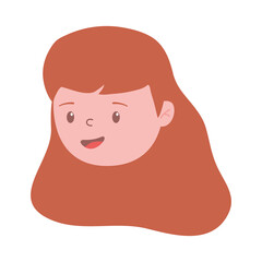 girl face character cartoon isolated icon design white background
