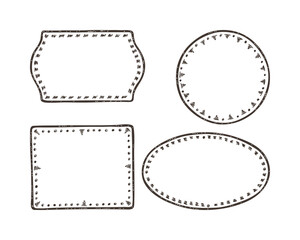 Vector set of Hand Drawn doodle Frames for Photo, Pictures or Text
