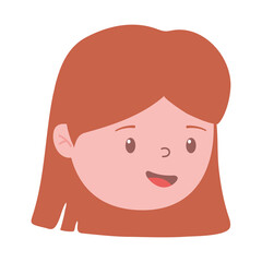 girl face character cartoon isolated icon design white background