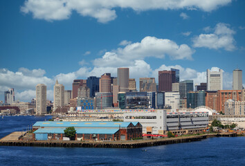 Boston Skyline From Harbor bt Freight Terminal