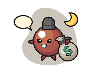 Chocolate ball cartoon stolen the money
