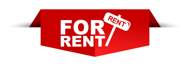 red vector illustration banner for rent