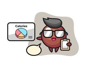Chocolate ball cartoon as a dietitian