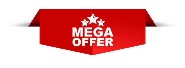 red vector illustration banner mega offer