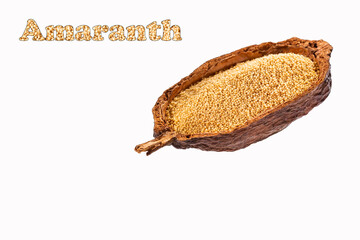 Amaranth grain in the wooden bowl - Amaranthus