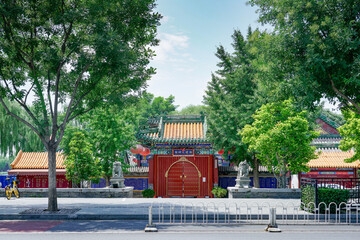 Temple of Fire in Shichahai, Beijing, China.The fire temple in Beijing Di'anmen.Huode Zhenjun temple in Beijing Di'anmen