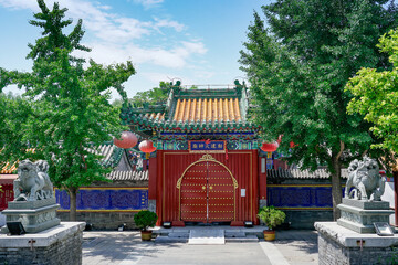 Temple of Fire in Shichahai, Beijing, China.The fire temple in Beijing Di'anmen.Huode Zhenjun...