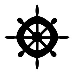 Steering wheel symbol icon.