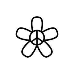 Flower, peace icon. Simple line, outline vector elements of flower children icons for ui and ux, website or mobile application