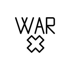 War, prohibit icon. Simple line, outline vector elements of flower children icons for ui and ux, website or mobile application