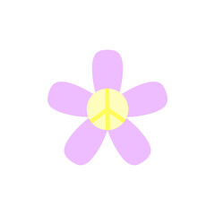 Flower, peace icon. Simple color vector elements of flower children icons for ui and ux, website or mobile application
