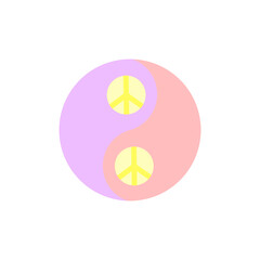 Peace, yin yang icon. Simple color vector elements of flower children icons for ui and ux, website or mobile application