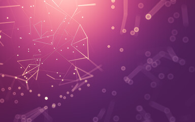 Abstract background. Molecules technology with polygonal shapes, connecting dots and lines. Connection structure. Big data visualization.