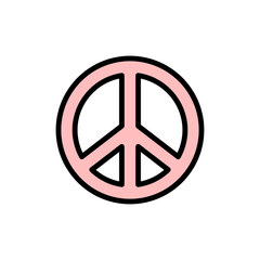 Sign, peace icon. Simple color with outline vector elements of flower children icons for ui and ux, website or mobile application