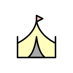 Fototapeta premium Tent, hippy icon. Simple color with outline vector elements of flower children icons for ui and ux, website or mobile application