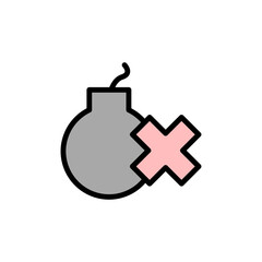 Bomb, prohibit icon. Simple color with outline vector elements of flower children icons for ui and ux, website or mobile application