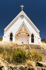 St. Hilarys Historic Catholic Church and Preserve in Tiburon, California built in 1988. 