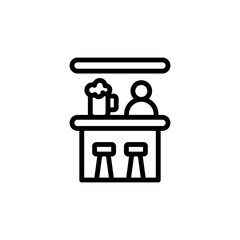 Bar table, beer icon. Simple line, outline vector elements of international beer day icons for ui and ux, website or mobile application
