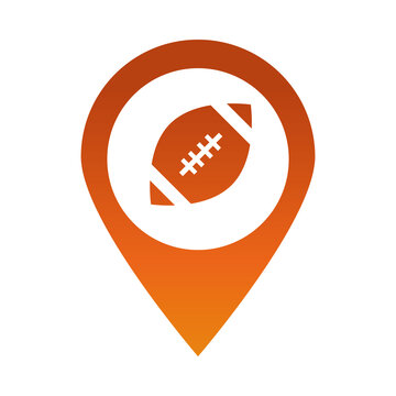 american football ball location pointer game sport professional and recreational gradient design icon
