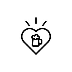 Heart, love, beer icon. Simple line, outline vector elements of international beer day icons for ui and ux, website or mobile application