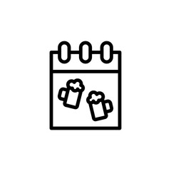 Beer day, calendar icon. Simple line, outline vector elements of international beer day icons for ui and ux, website or mobile application
