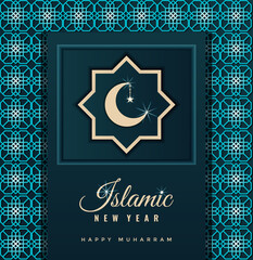Happy muharram islamic new year background