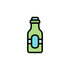 Beer bottle icon. Simple color with outline vector elements of international beer day icons for ui and ux, website or mobile application