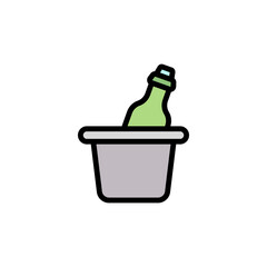 Beer bottle, ice box icon. Simple color with outline vector elements of international beer day icons for ui and ux, website or mobile application