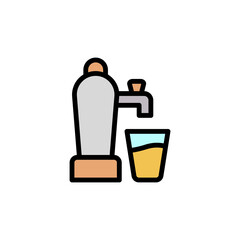 Beer machine icon. Simple color with outline vector elements of international beer day icons for ui and ux, website or mobile application