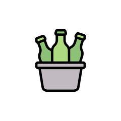 Ice box, Beers icon. Simple color with outline vector elements of international beer day icons for ui and ux, website or mobile application