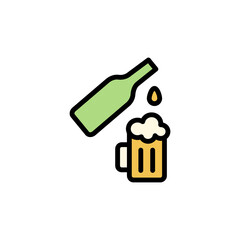 Beer bottle, goblet icon. Simple color with outline vector elements of international beer day icons for ui and ux, website or mobile application